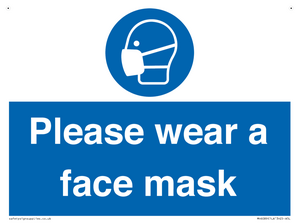Please wear a face mask